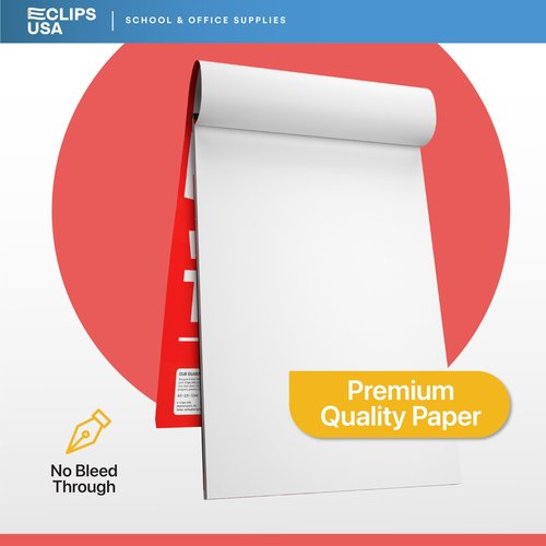 E-CLIPS USA Notepads, Unruled Writing Tablet, Note Pads 6 x 9, Small Notepads, Memo Pad, White, Chipboard Back, Writing Pad, Office Supplies, 100 Sheets Per Pad (12 Pack)