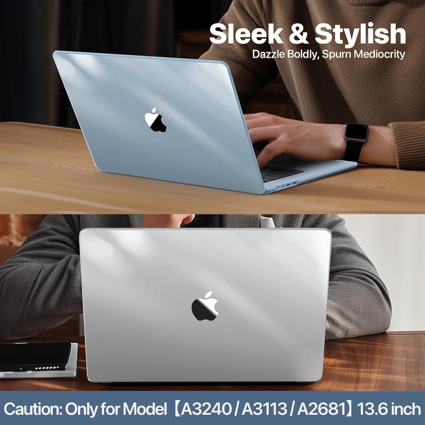 Soonjet MacBook Air 13-Inch Case - Crystal Clear Shell | Fits 2022-2026 Models, Color-Matched Design