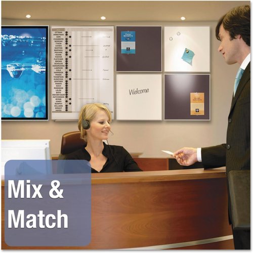 Quartet Matrix Modular Magnetic Whiteboard - 16" x 16" with Tray & Marker - Silver Aluminum Frame
