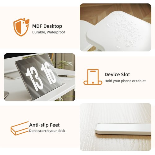 Claiks Standing Desk Converter 32 inch, Height Adjustable Sit Stand Up Desk Riser, Quick Sit to Stand Tabletop Dual Monitor Riser Workstation for Home Office with Keyboard Tray, White