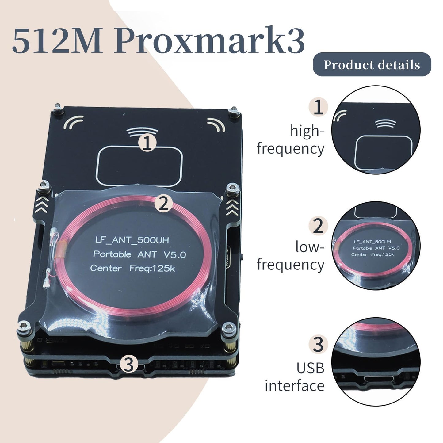 Edinruis Proxmark3 Easy V5.0 RFID Reader Writer, 512M Memory
