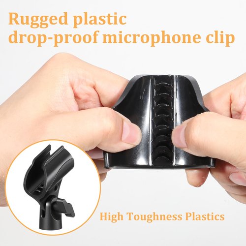 2 Pcs Universal Microphone Clip, Microphone Holder Adjustable Mic Holder for Microphones with 5/8" Male to 3/8" Female Screw Adapter