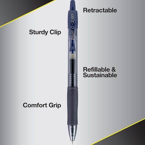 Pilot G2 Gel Pens - Premium Fine Point 0.7 mm Assorted Colors - Set of 10