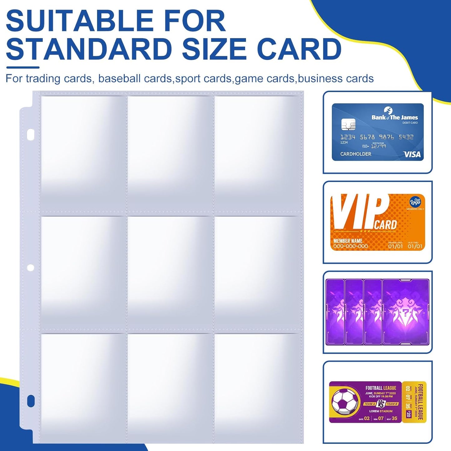 2160 Pockets Card Sleeves by [Brand Name] - 9 Pocket Sheets for Trading Cards | Fits Baseball, Football & Business Cards