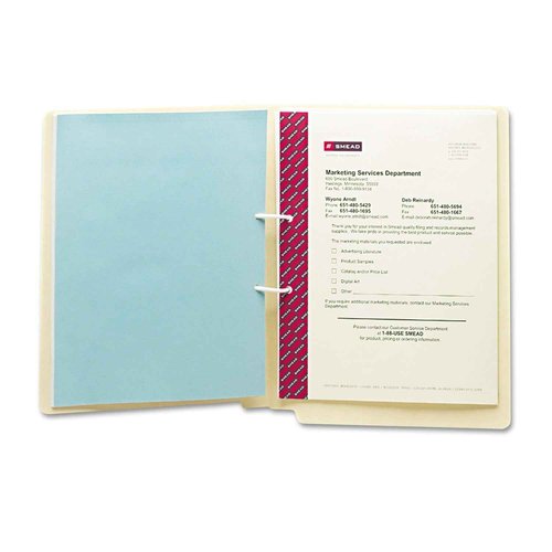 Smead End Tab Fastener File Folder, Shelf-Master® Reinforced Straight-Cut Tab, 1 U-Clip Fastener, Letter Size, Manila, 50 per Box (34112)