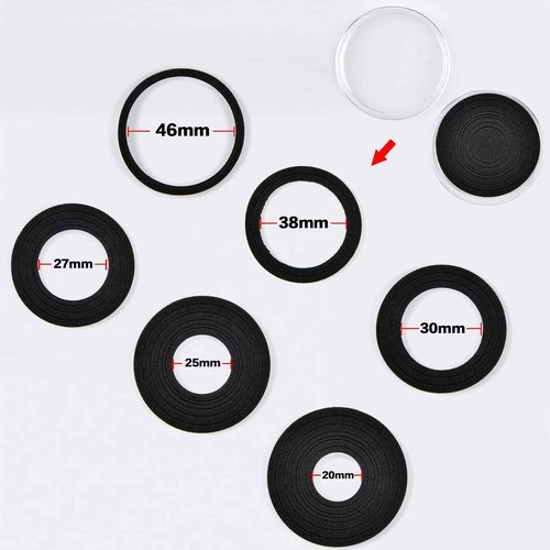 Coin Capsules 46mm with Foam Gasket and Plastic Storage Organizer Box, 6 Sizes (20/25/27/30/38/46 mm) Coins Collector Case Holder for Collection Supplies-168 Pieces (Black)