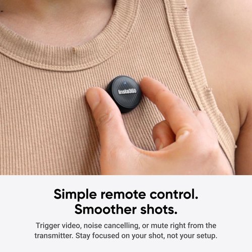 Insta360 Mic Air (1 TX + 1 RX), Noise Cancelling, 300m Range, Wireless Microphone for USB-C iPhone/Android/PC/Mac, Vlog, Streaming