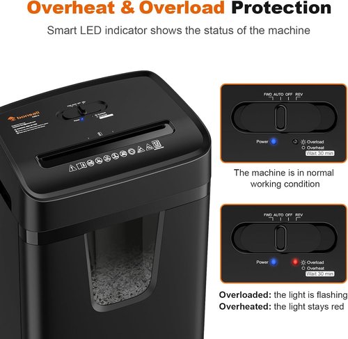 Bonsaii Paper Shredder for Home Office, 12-Sheet Heavy Duty Cross Cut Shredders for Home with 5.5 Gal Pullout Bin, Paper Shredding Machine for Document/CD/Credit Card,P-4 Security(C282-A New Version)