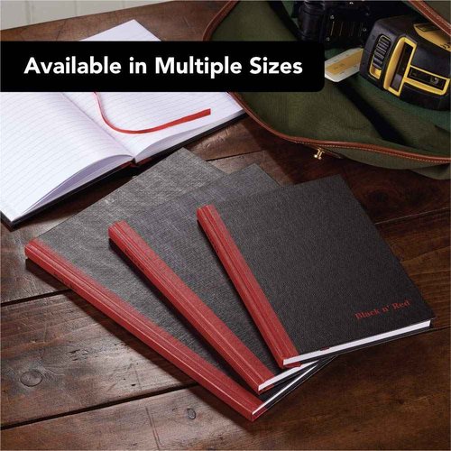 Black n' Red Notebooks, Casebound, Hardcover, 11-3/4" x 8-1/4", Large, 96 Ruled Sheets, 3-Pack (73601)