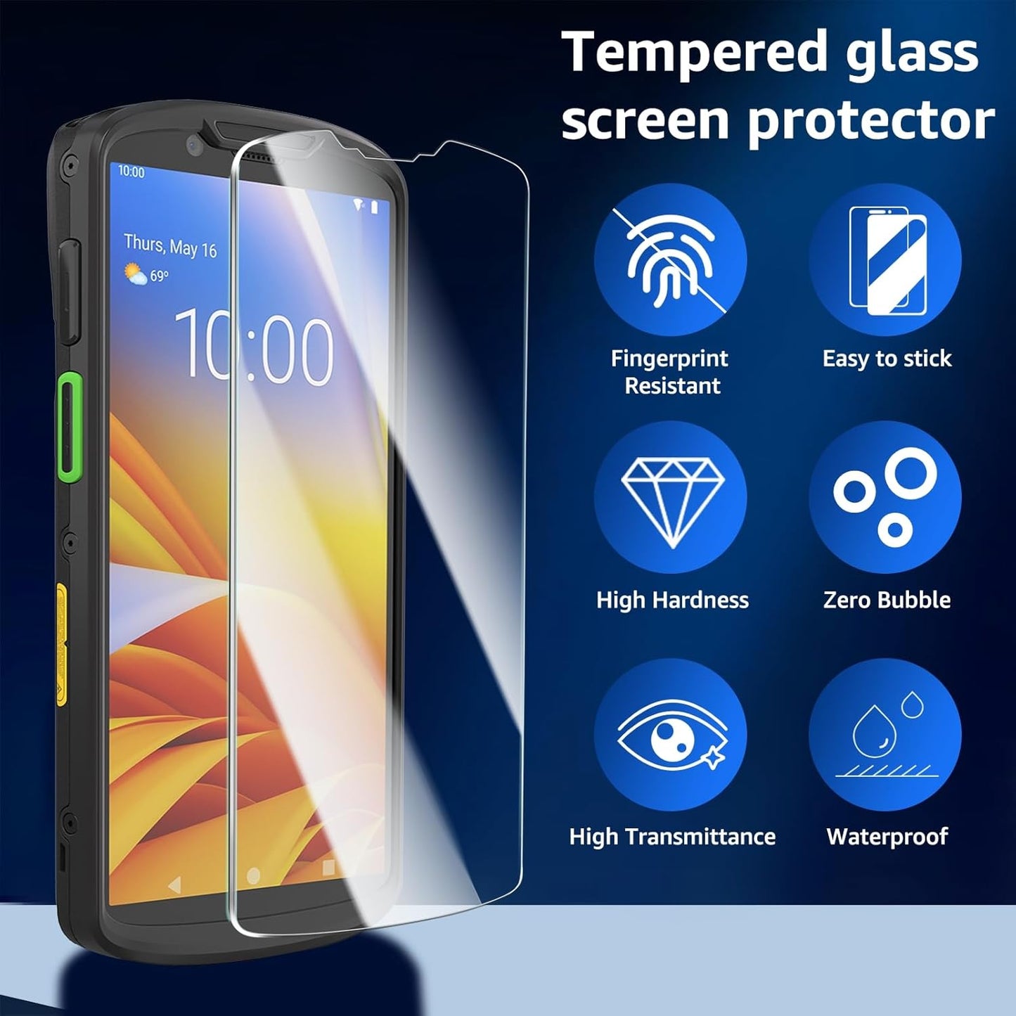 Zebra Tempered Glass Screen Protector - 9H Scratch-Resistant HD Protection for TC53/TC58 (New 2026)