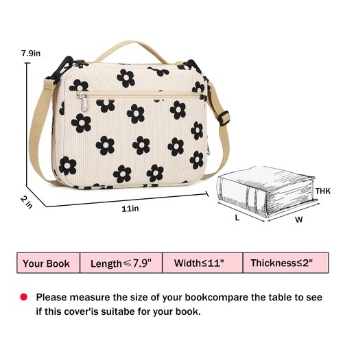 FADOVYE Bible Case for Women, Bible Covers Bible Carrying Book Case for Women Girls with Detachable Shoulder Strap and Durable Handle, Bible Gift Bible Protective Bag with Multi-Pockets, Floral