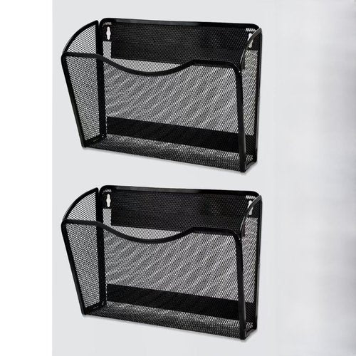 2-Pack Magnetic File Holder-File Folder Organizer, No Drilling Paper Document Holder, Large Capacity Office Hanging Magazine Rack for Refrigerator, File Cabinets, Whiteboard, Office