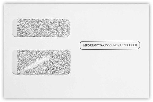 LUXPaper Double Window Tax Envelopes | Form W-2/1099 | Document Enclosed | Security Tint | 5 3/4" x 8 7/8" | White | 24lb. Text | 1,000 Qty