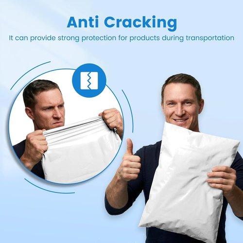 Metronic Poly Mailers - Heavy Duty Waterproof Shipping Bags | 14x19 Inches | 1000 Pack, White