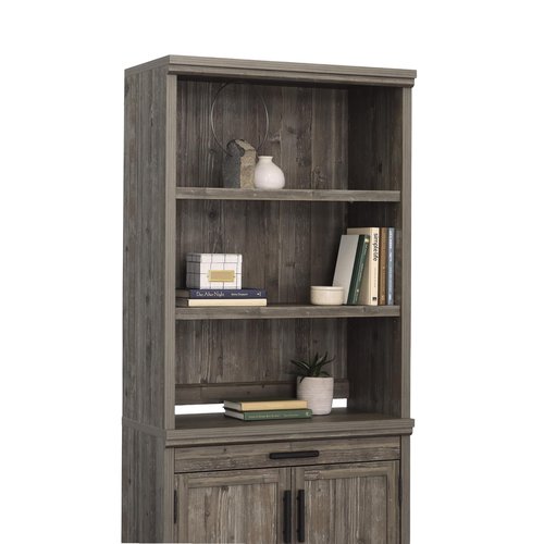 Sauder Aspen Post Commercial Office Hutch, W: 31.26" x D: 15.35" x H: 41.34", Pebble Pine Finish