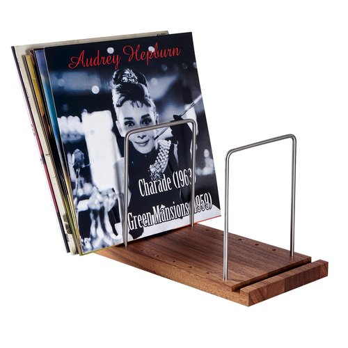 Vinyl Record Storage Holder, Solid Wood Record Stand for albums, 50-75 LP Vinyl Rack, Built-in Now Playing, for Albums Rack Organizer Record Display
