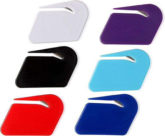 Skiennix Letter Opener Set - 6 Pack Plastic Envelope Cutters in Assorted Colors for Home & Office