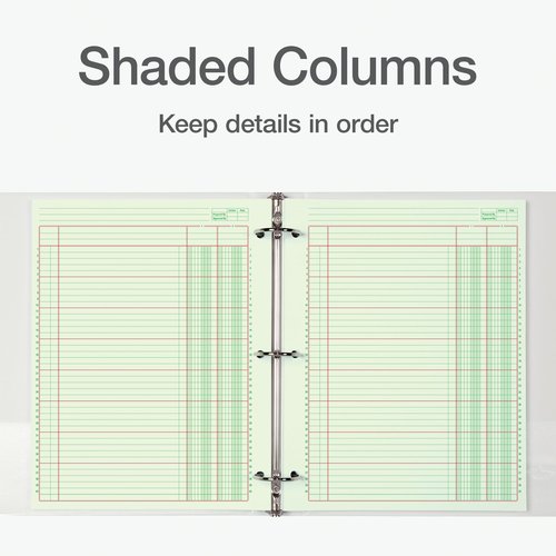 Adams Columnar Analysis Pad, 2 Column Ledger, 8.5" x 11", 100 Pages (50 Sheets), Green, 3 Hole Punch, for Accounting, Bookkeeping & Data (ACP85112)