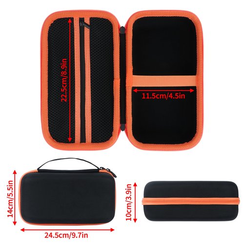 Peyyargo Case Compatible with Brother P-Touch PTH110 / PTH111 Pro / PTE110 Portable Monochrome Label Maker (Black+Orange Zipper)