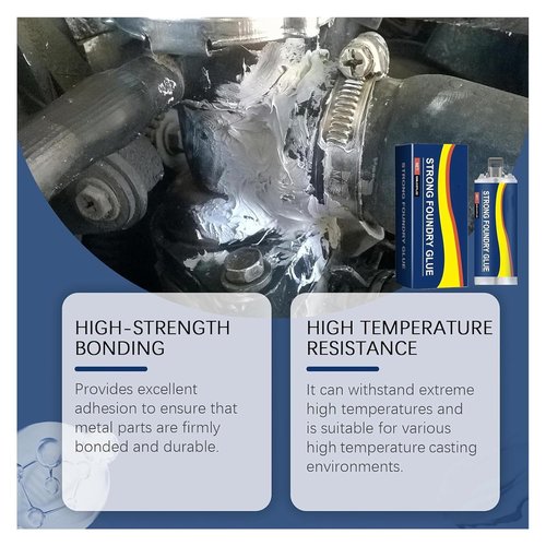 Strong Foundry Glue, High Temperature Resistant Casting Repair, Metal Repair Glue, Premium Liquid Welding Filler for Metal Defects and Repairs