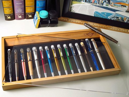 Retro 51 Bamboo Desk Display 16-Pen tray