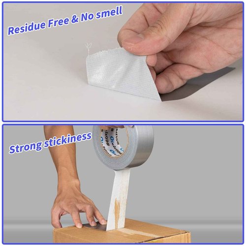 Oleitodh 6 Pack Duct Tape Silver Gray Heavy Duty 330 Yards x 3 Inch - Strong, Flexible,No Residue,All-Weather and Tear by Hand - Bulk Value for Do-It-Yourself Repairs and Professional Use