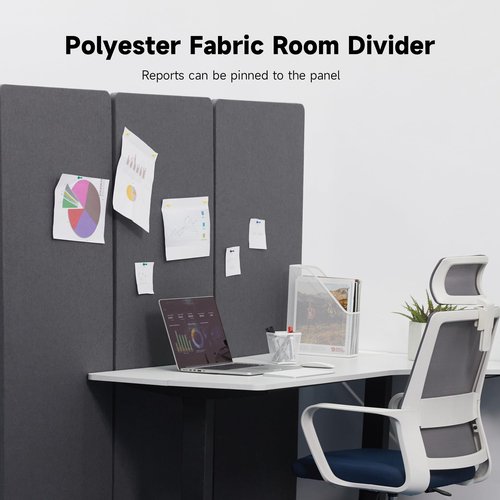 Real Relax Freestanding Room Divider, 24" x 66" Privacy Divider, Single Panel Cubicle Divider with Fixed and Sliding Feet, Removable Side Zipper, for School, Office, Hospital, Living Area, Library