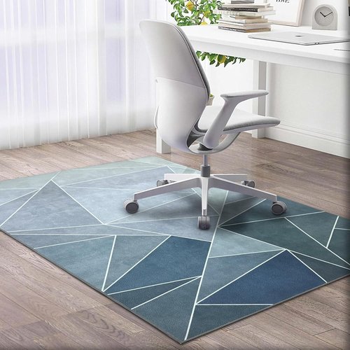 55"x36" Office Chair Mat,Heavy Duty TPE Floor Protector for Hardwood Tile Floors,Non-Slip Desk Chair Mat for Office, Gaming Room Living Room (Blue)