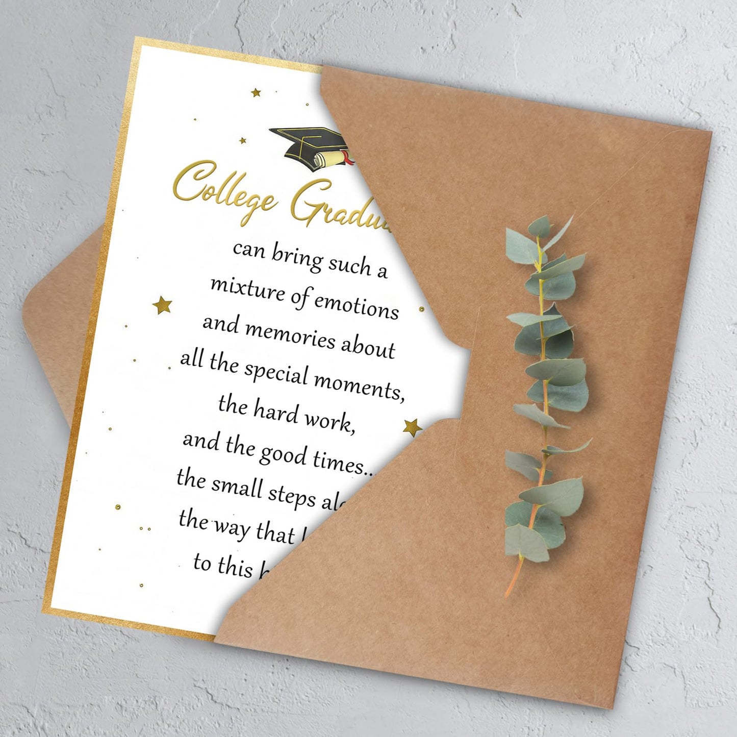 HEJOYN College Graduation Card, Inspirational Graduation Card Gift for College Graduate, University Graduation Card for Son Daughter Him Her