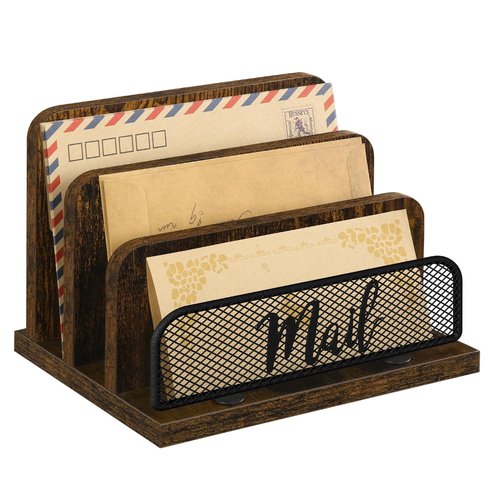 YINMIT Mail Organizer Countertop, Mail Holder, Desktop Mail Sorter, Letter Holder for Countertop, Bill Envelope Holder,Office Desk Organizers and Accessories for File Paper Folder