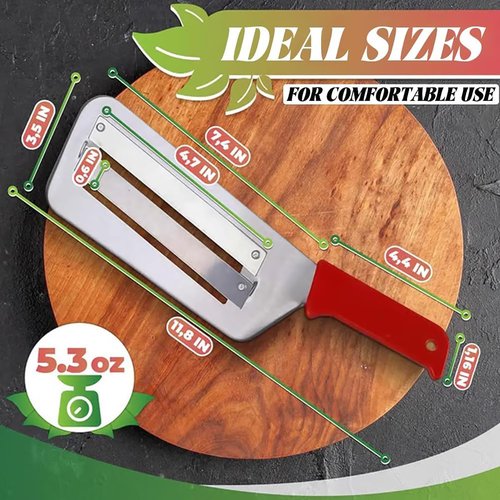 Stainless Steel Cabbage Shredder, Agriculturi Stainless Steel Shredders Knife, 2025 Upgraded Multifunctional Cabbage Shredder Machine for Coleslaw Sauerkraut, Easy to Clean for Kitchen (red)