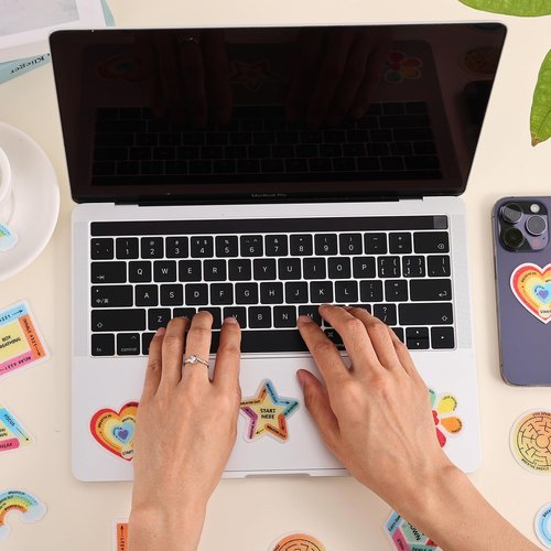 72Pcs Calm Stickers for Anxiety Sensory Textured Sensory Stickers Anti Stress Anxiety Relief Items Boho Calm Sticker Bulk Waterproof Fidget Adults Classroom Teacher Supplies