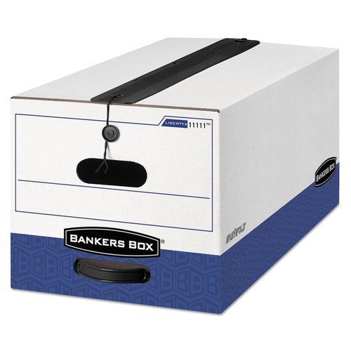 Bankers Box LIBERTY PLUS Heavy-Duty Storage Boxes, FastFold, String and Button, Letter, Case of 12 (11111)