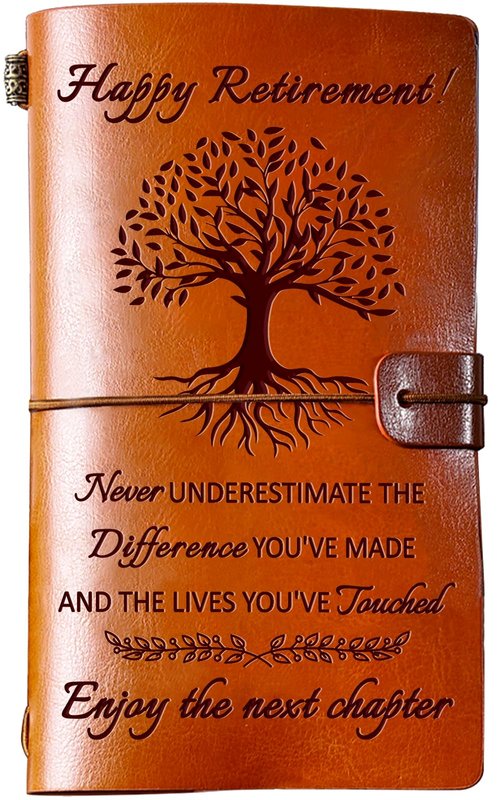 SUEHHYY Retirement Gifts for Women Woman Men 2025, Leather Travel Journal 140 Pages Presents, Happy Retirement Gifts for Teacher Nurse Coworker Boss Employee Friends