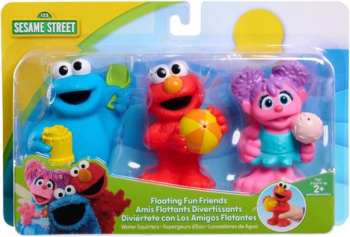 Just Play Sesame Street Floating Fun Friends - 3-Piece Water Squirters Bath & Pool Toys for Kids Ages 2+
