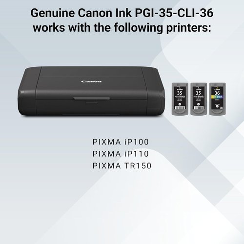 Canon PGI-35/CLI-36 Genuine Black & Color Ink Value Pack | Compatible with iP100, iP110, TR150 & TR160 Printers