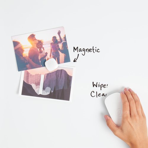 U Brands Magnetic Dry Erase Board, 30"x20", Modern White Wood Style Pin-It Frame, Includes Marker and Magnet