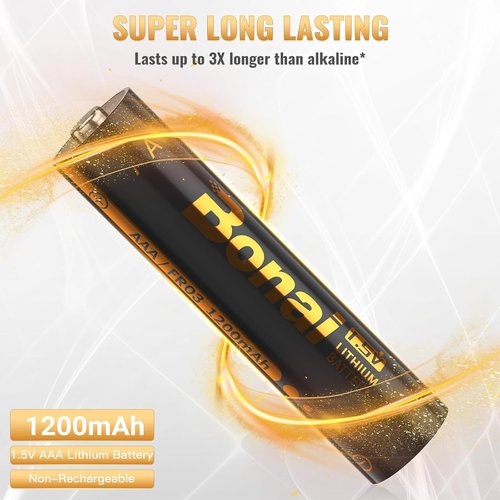 BONAI AAA Lithium Batteries - 24-Pack with 10-Year Shelf Life | Reliable 1.5V for Smart Home & Office