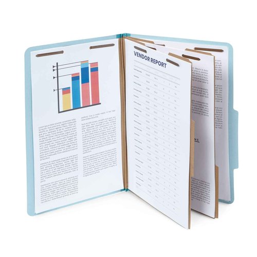 30 Legal Size Classification Folders, 2 Divider 2 Inch Tyvek Expansions, Durable 2 Prongs Designed to Organize Standard Law Client Files, Office Reports, 30 Legal Folders, Light Blue