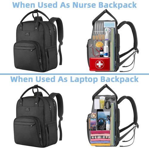 MATEIN Nurse Backpack, 17 Inch Extra Large Waterproof Laptop Backpack with Removable Organizer, Anti Theft Padded Womens Work Clinical Bag for Business, College, Travel, Home