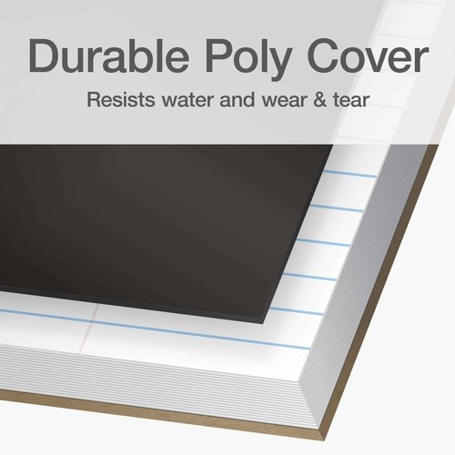 Oxford 3 Subject College Ruled Spiral Notebook 8.5x 11 - Poly, Water Resistant Cover - 150 Sheets, 6 Pack