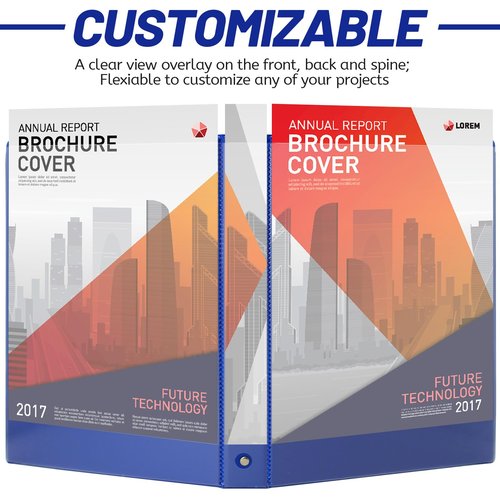 1.5 Inch Binders 3 Ring Clear View Cover Holds 8.5 * 11 inch Papers for School Binder or Office Binder Supplies 4 Packs (4 Colors)