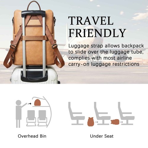 Shrrie Vegan Leather Laptop Backpack for Women 15.6 inch Work Backpack Fashion Travel Backpack Purse for Business College