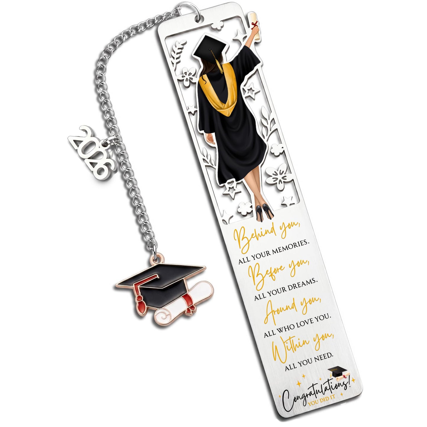 TEEBIM Graduation Gifts - 2026 High School, College Graduation Gifts for Women Her - Gift Ideas for Graduates - Class of 2026 Congrats Grad Inspirational Bookmark with Box