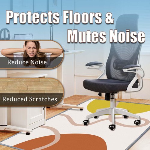Chair mat, Office Short Pile Chair mat, Non-Slip Noise-Reducing Table and Chair Carpet, Office, Study Decorative Carpet Suitable for Wooden Floors, Laminates and Tiles (Orange, 35x47in)