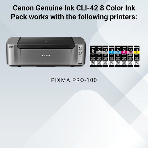 Canon CLI-42 Genuine Eight Color Pack, Compatible with PIXMA PRO-100 Printers