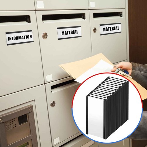 Gueevin 200 Pcs Magnetic Label Holders Bulk 4 x 2 C Channel Label Holder Magnetic Data Card Holders with 200 Pcs Clear Plastic Protectors 400 Pcs Paper Inserts for Name Tag File Cabinet Shelf