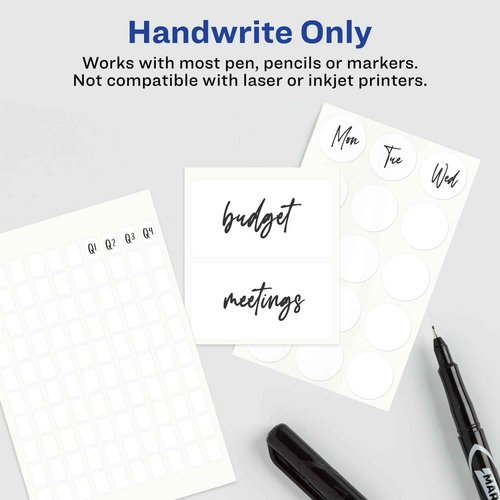 Avery Multi-Use Removable Labels, 5/16" x 1/2", White, Non-Printable, 1,100 Labels Per Pack, 18 Packs, 19,800 Blank Labels Total (5412)
