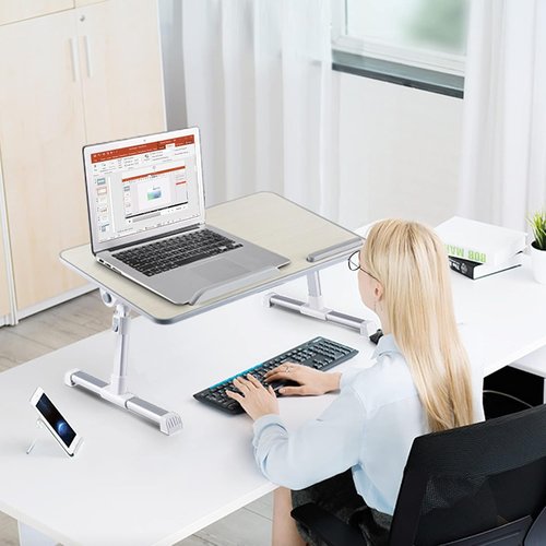 8AMTECH Laptop Desk - Adjustable Laptop Stand with Cooling Fan for Work & Play | Ideal for Bed & Sofa