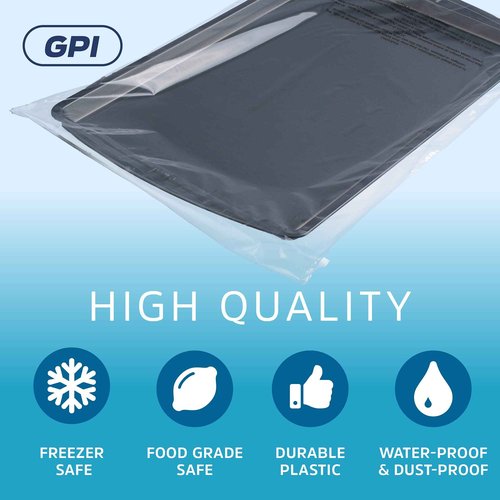 GPI - Pack of 500 12" X 18" Clear Self Seal Poly Bags, 1.5 Mil - Resealable Polybags with Adhesive Strip & Suffocation Warning for Packaging T Shirts Clothing. Perfect for Shipping Supplies with FBA